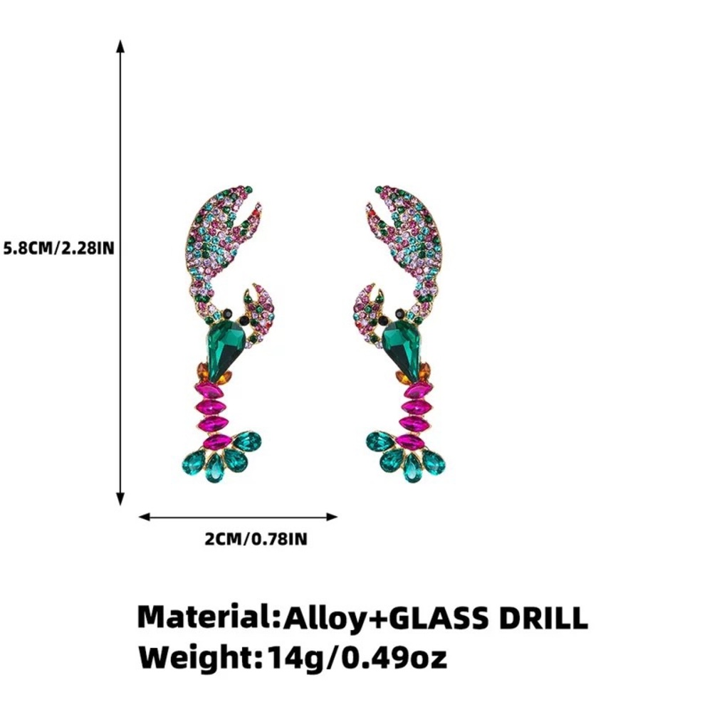 NWT Lobster Jeweled Stud Earrings - Picture 5 of 5